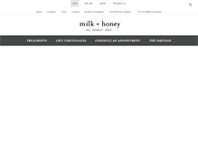 Tablet Screenshot of milkandhoneyspa.com